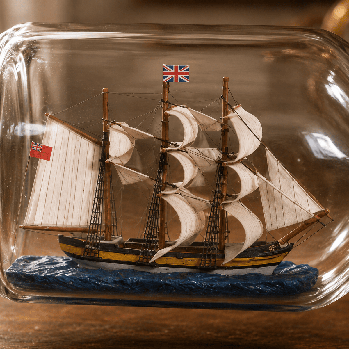 HMB Endeavour Ship in a Bottle – Large Display 23 cm - Ocean Relic Studio
