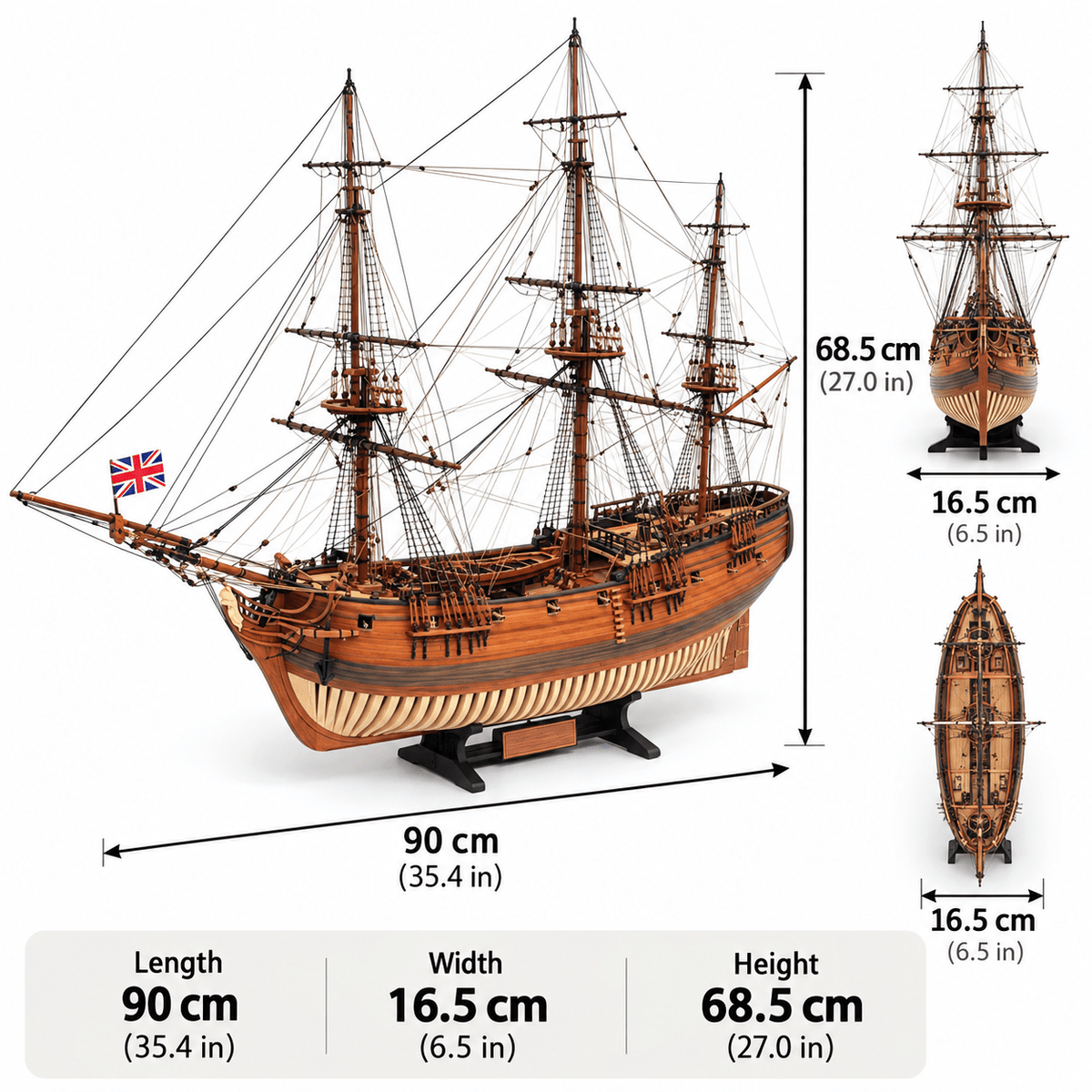 HMS Druid Wooden Ship Model Kit – 1:50 Scale - Ocean Relic Studio