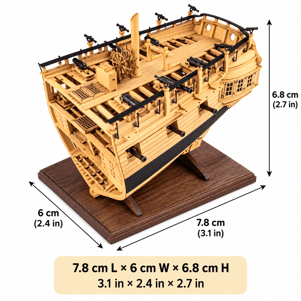 HMS Enterprize Wooden Ship Model Kit – 1:160 Stern Section - Ocean Relic Studio
