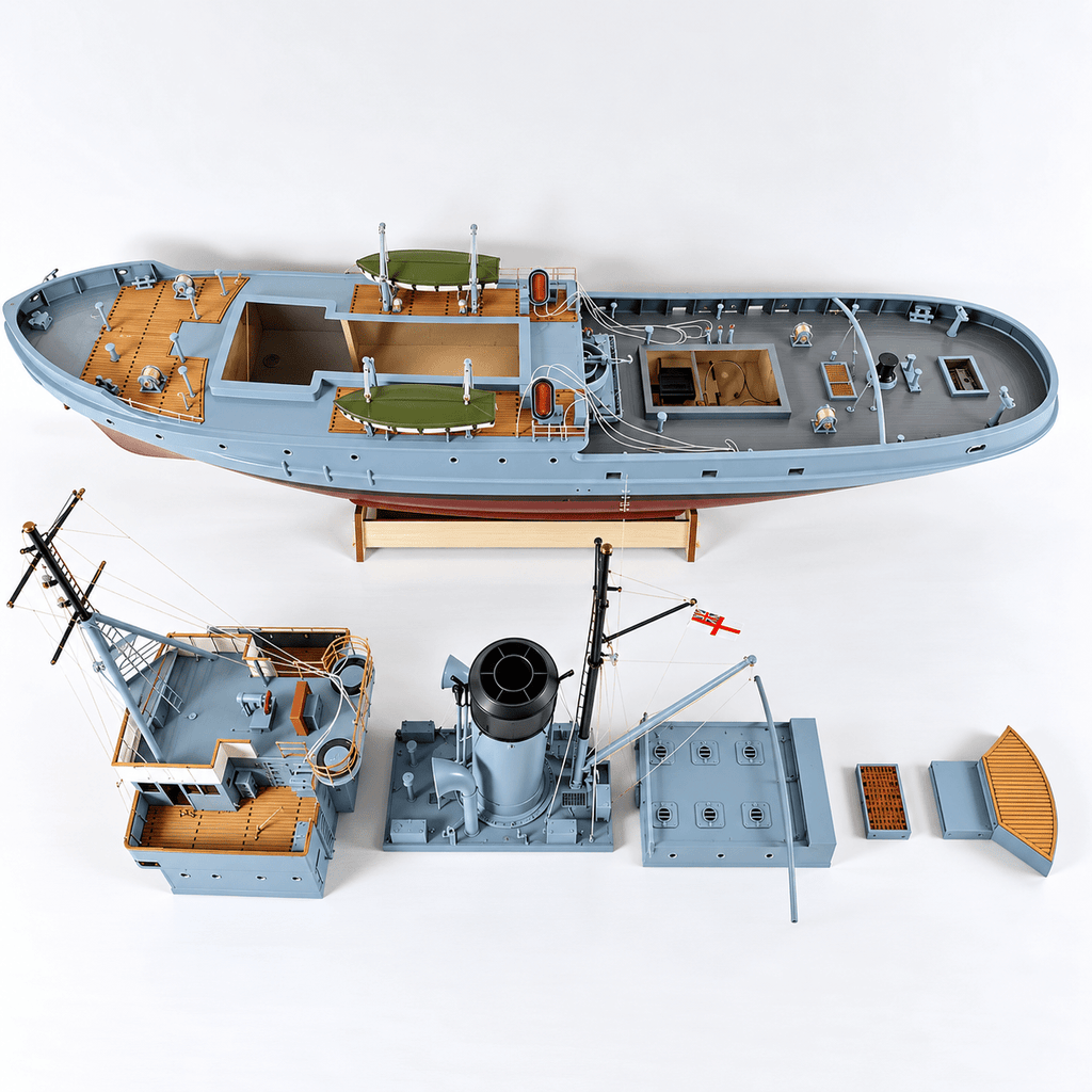 HMS Envoy Tugboat Model Kit – 1:48 Scale Fibreglass Hull - Ocean Relic Studio