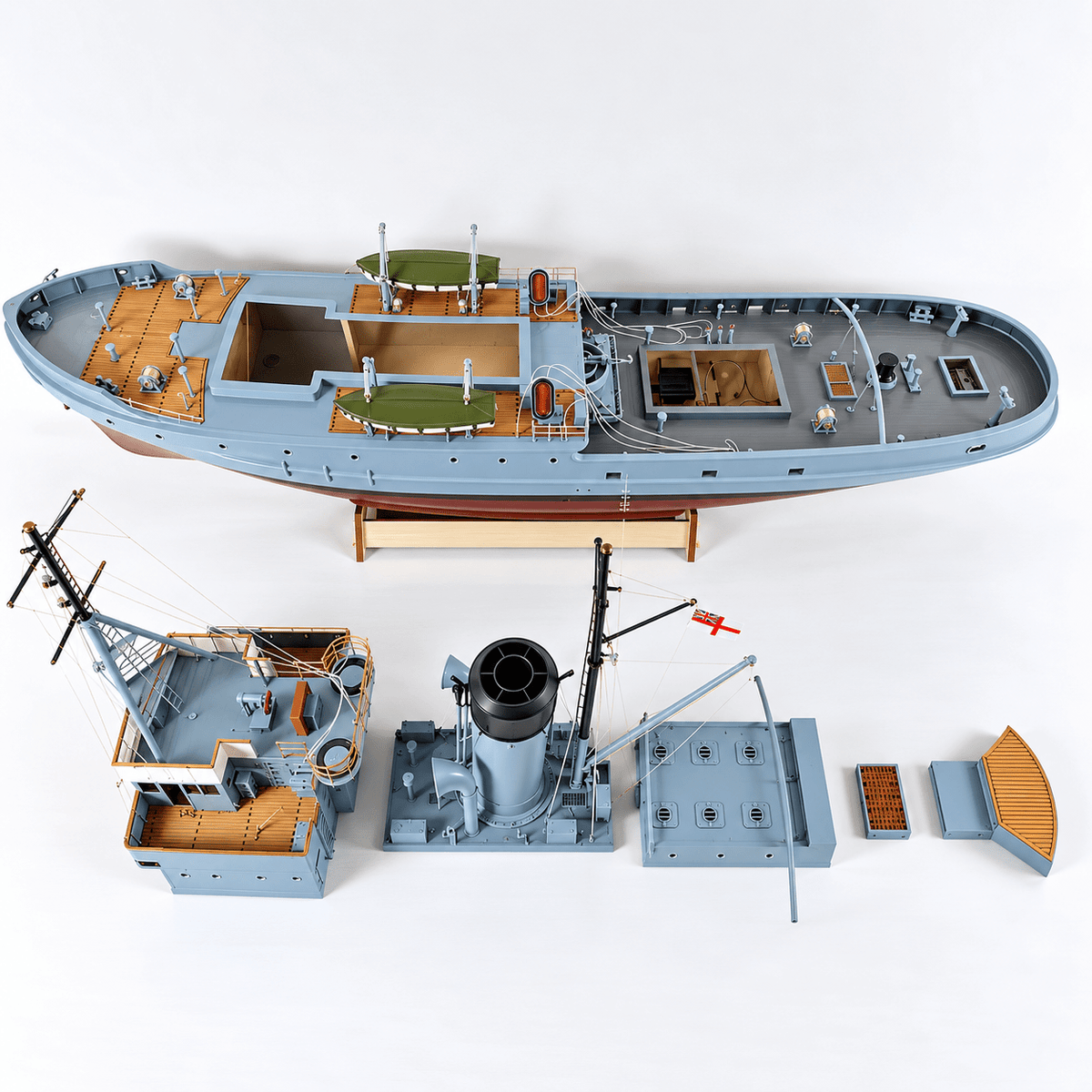 HMS Envoy Tugboat Model Kit – 1:48 Scale Fibreglass Hull - Ocean Relic Studio