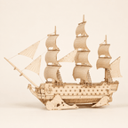 HMS Victory Wooden Ship Model Kit – 194-Piece 3D Puzzle - Ocean Relic Studio- Handcrafted Wooden Ship Model