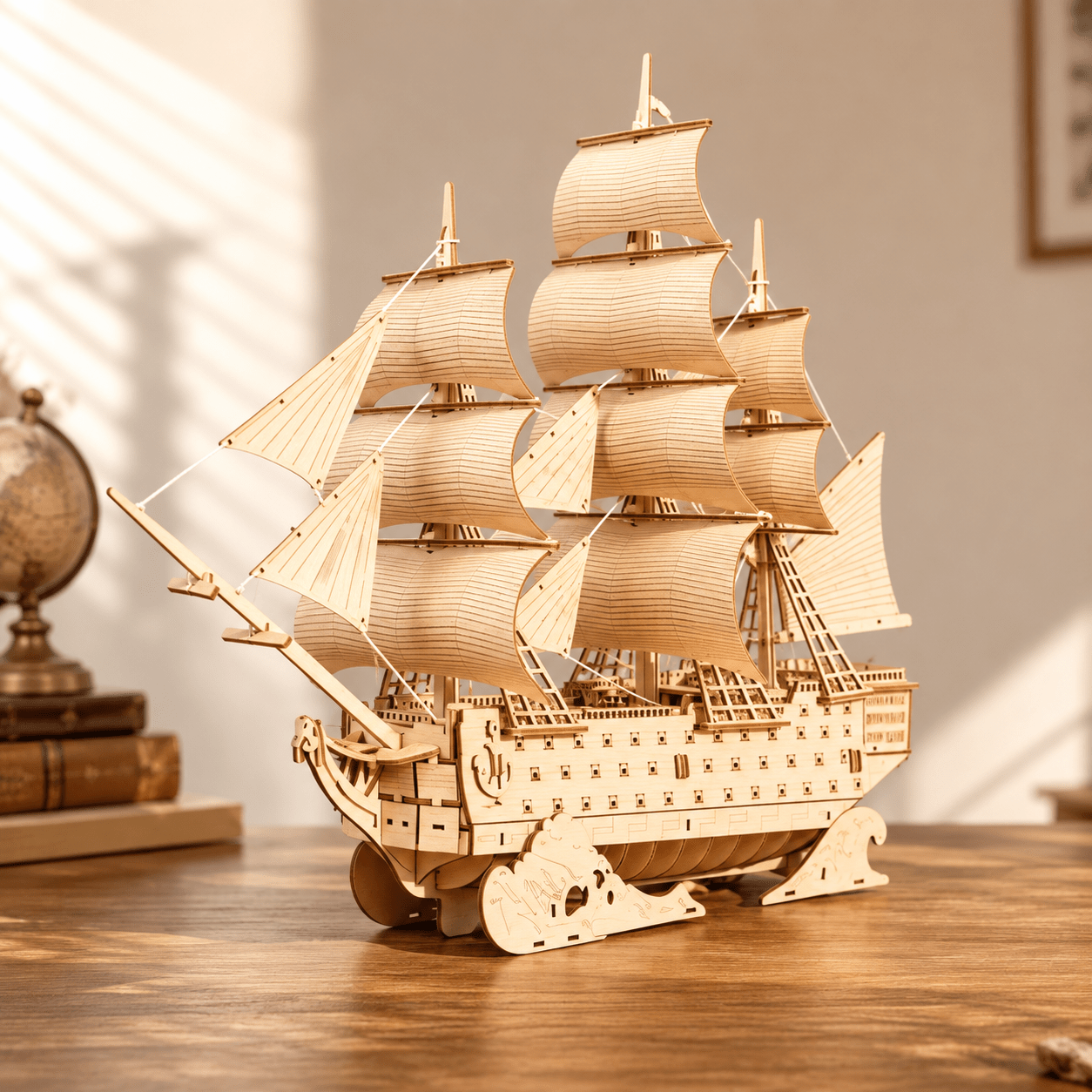 HMS Victory Wooden Ship Model Kit – 194-Piece 3D Puzzle - Ocean Relic Studio- Handcrafted Wooden Ship Model