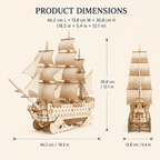 HMS Victory Wooden Ship Model Kit – 194-Piece 3D Puzzle - Ocean Relic Studio- Handcrafted Wooden Ship Model