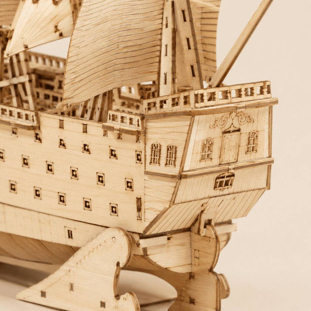 HMS Victory Wooden Ship Model Kit – 194-Piece 3D Puzzle - Ocean Relic Studio- Handcrafted Wooden Ship Model