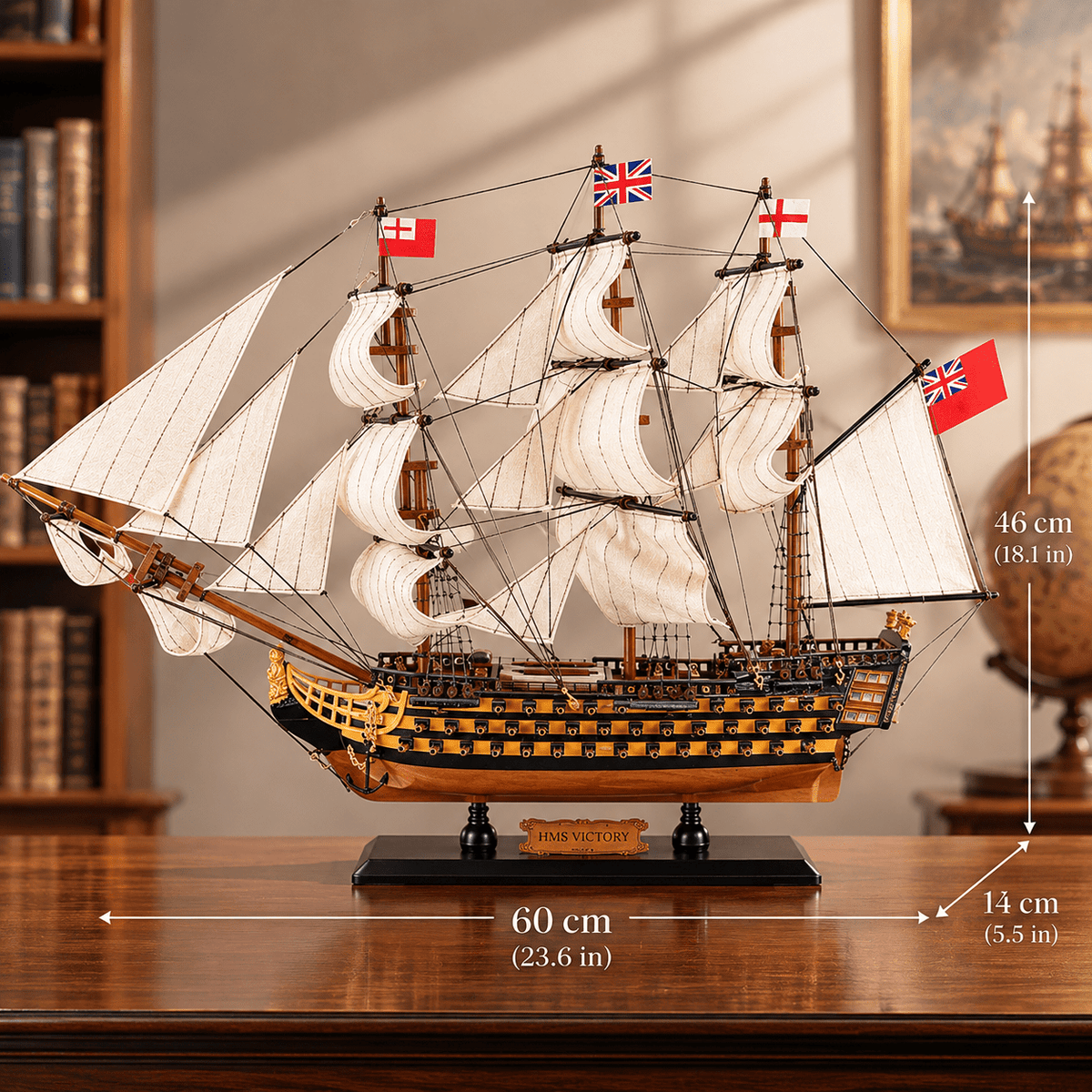 HMS Victory Wooden Ship Model – Premium 60 cm - Ocean Relic Studio