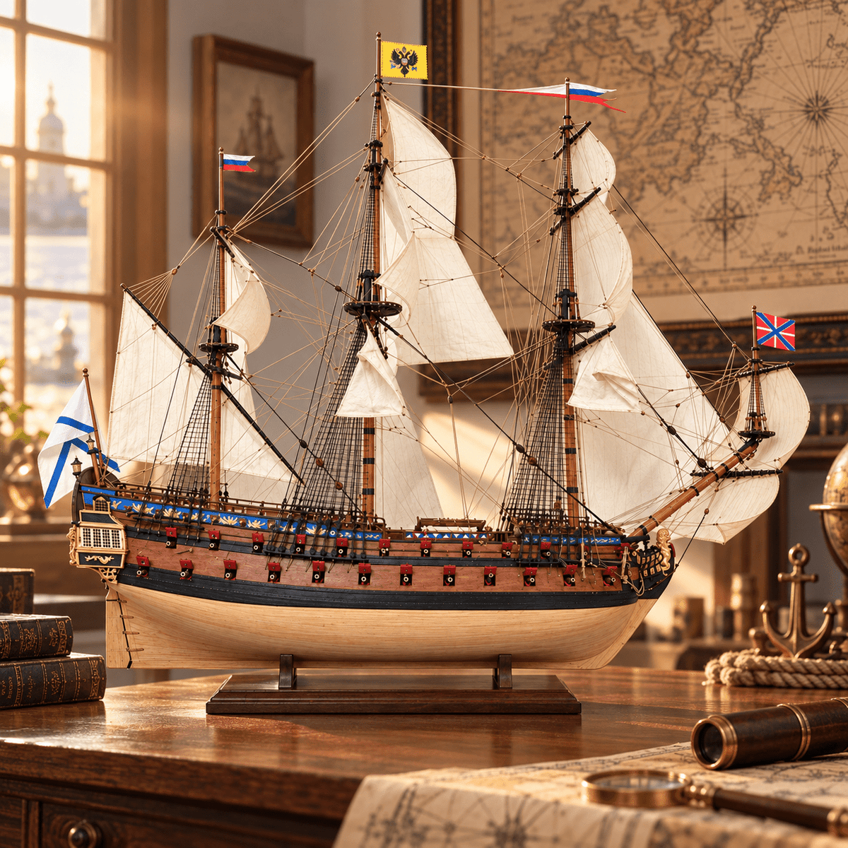 Ingermanland 1715 Wooden Ship Model Kit – Deluxe 130 cm - Ocean Relic Studio