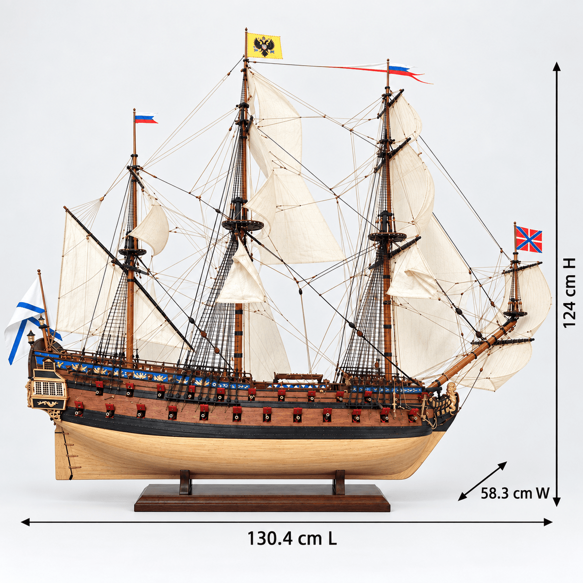 Ingermanland 1715 Wooden Ship Model Kit – Deluxe 130 cm - Ocean Relic Studio