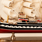 Krusenstern Wooden Ship Model – Deluxe 80 cm - Ocean Relic Studio- Handcrafted Wooden Ship Model