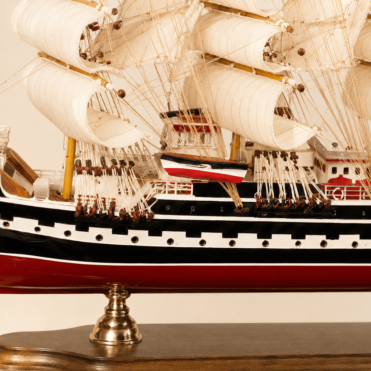 Krusenstern Wooden Ship Model – Deluxe 80 cm - Ocean Relic Studio- Handcrafted Wooden Ship Model
