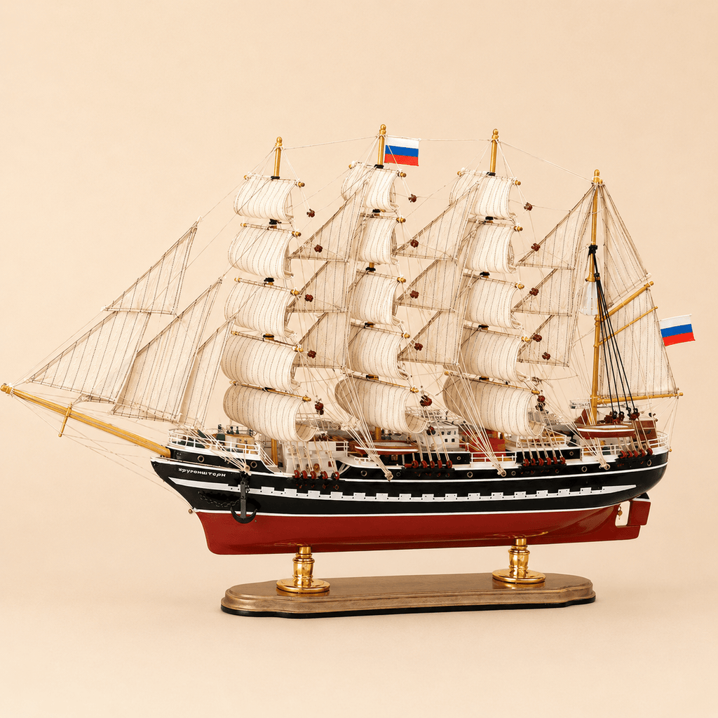 Kruzenshtern Wooden Ship Model – Premium 52 cm - Ocean Relic Studio
