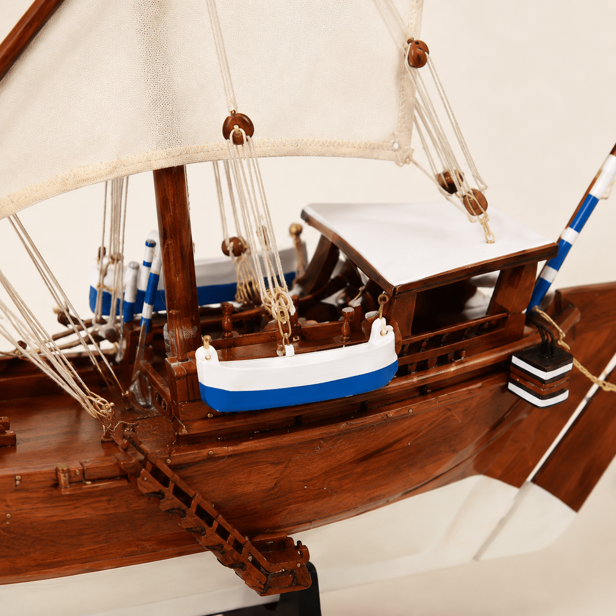 Kuwait Dhow Wooden Ship Model – Classic 30 cm - Ocean Relic Studio- Handcrafted Wooden Ship Model