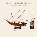 Kuwait Dhow Wooden Ship Model – Classic 30 cm - Ocean Relic Studio- Handcrafted Wooden Ship Model