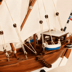 Kuwait Dhow Wooden Ship Model – Classic 40 cm - Ocean Relic Studio- Handcrafted Wooden Ship Model