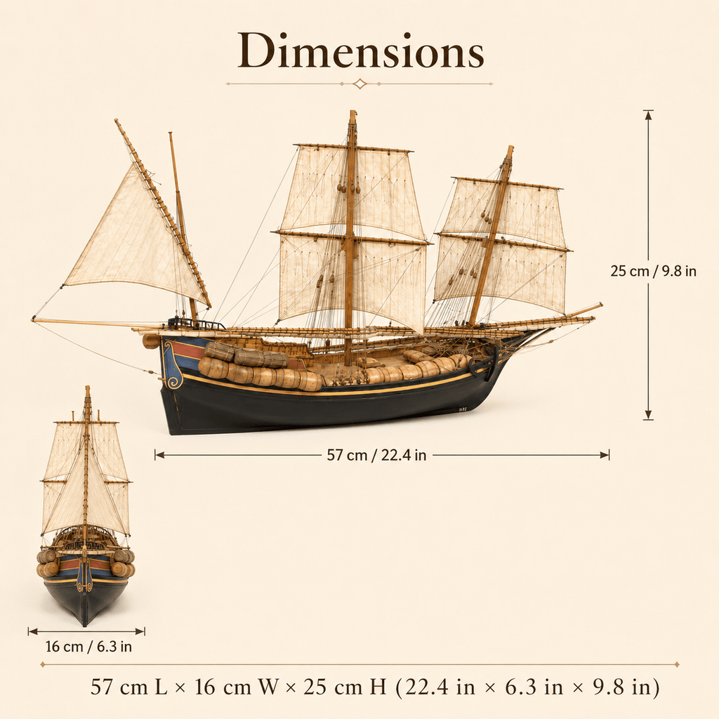 La Seine Wooden Ship Model Kit – 1:72 Scale Genoese Pinque - Ocean Relic Studio- Handcrafted Wooden Ship Model
