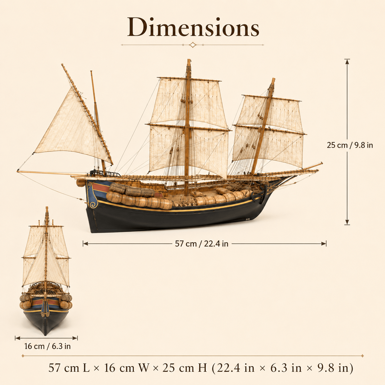La Seine Wooden Ship Model Kit – 1:72 Scale Genoese Pinque - Ocean Relic Studio- Handcrafted Wooden Ship Model