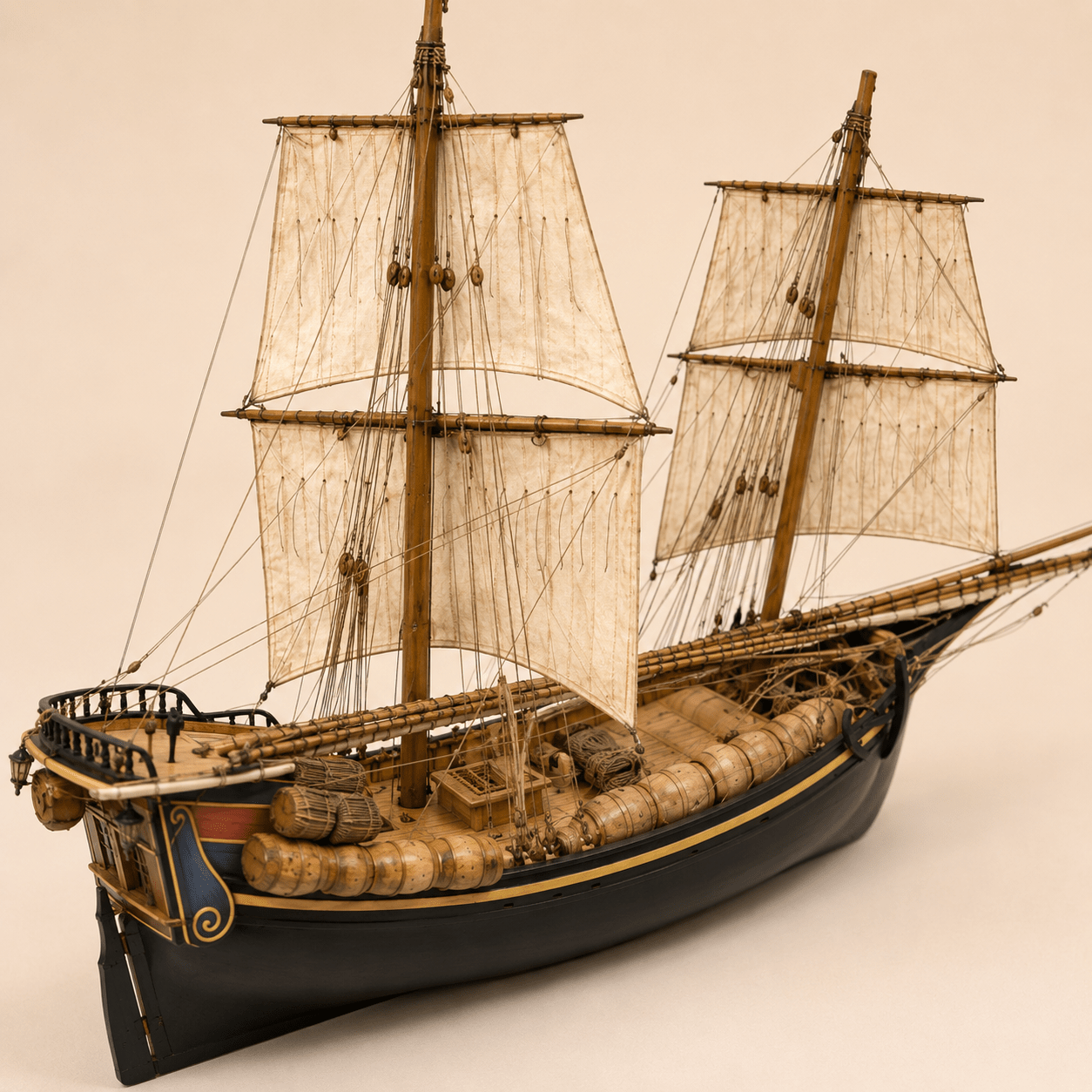 La Seine Wooden Ship Model Kit – 1:72 Scale Genoese Pinque - Ocean Relic Studio- Handcrafted Wooden Ship Model