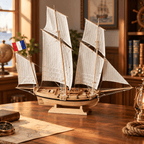 Le Coureu 1776 French Sailing Ship Wooden Model Kit – Premium 55 cm - Ocean Relic Studio