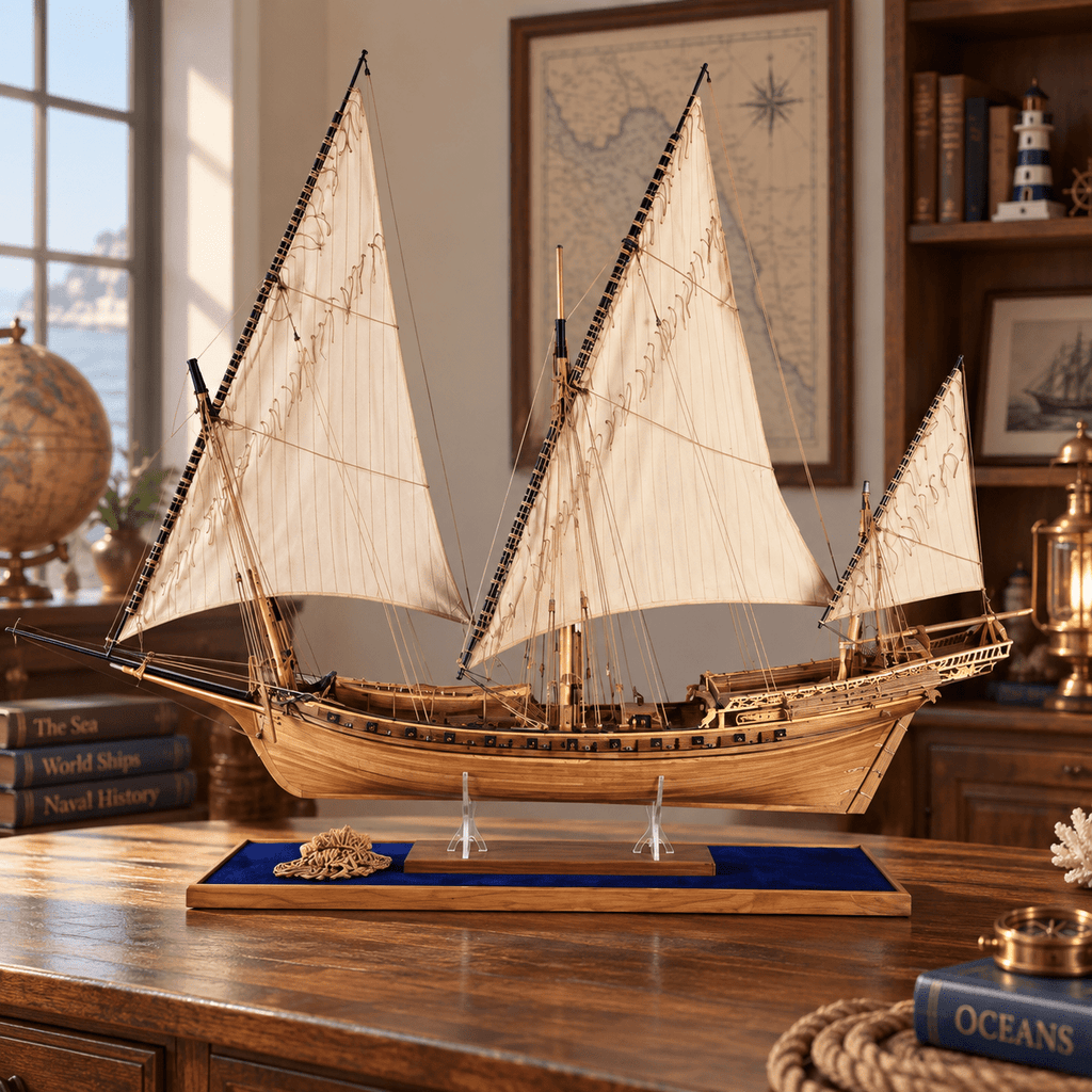 Le Requin Wooden Ship Model Kit – 1:48 Scale Full-Rib Solid Wood - Ocean Relic Studio