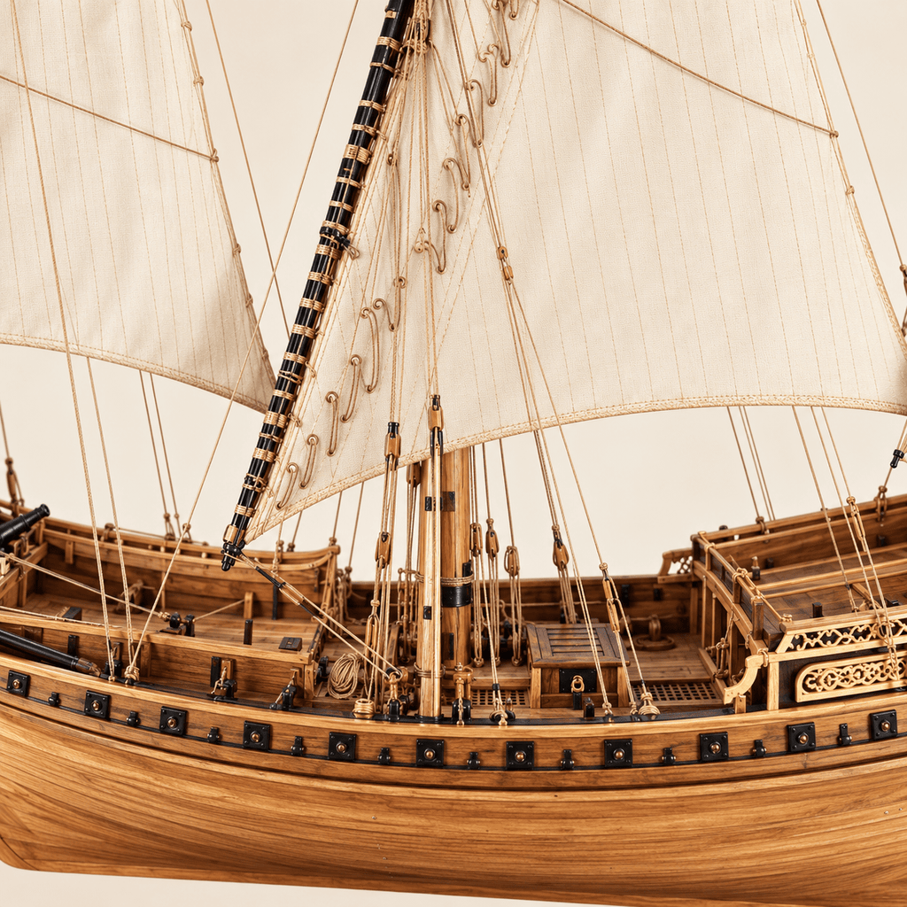 Le Requin Wooden Ship Model Kit – 1:48 Scale Full-Rib Solid Wood - Ocean Relic Studio