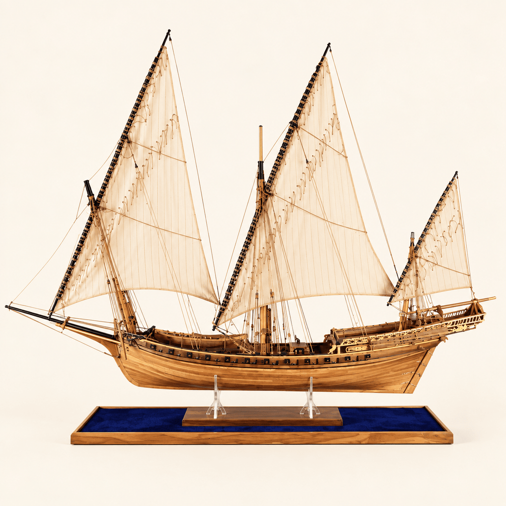 Le Requin Wooden Ship Model Kit – 1:48 Scale Full-Rib Solid Wood - Ocean Relic Studio