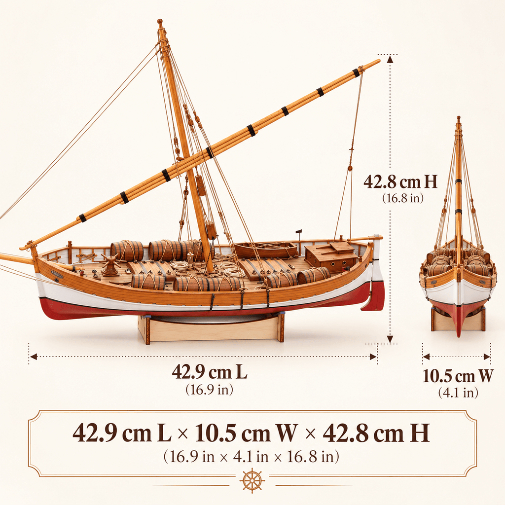 Leudo Mediterranean Wooden Ship Model Kit – 1:48 Scale - Ocean Relic Studio