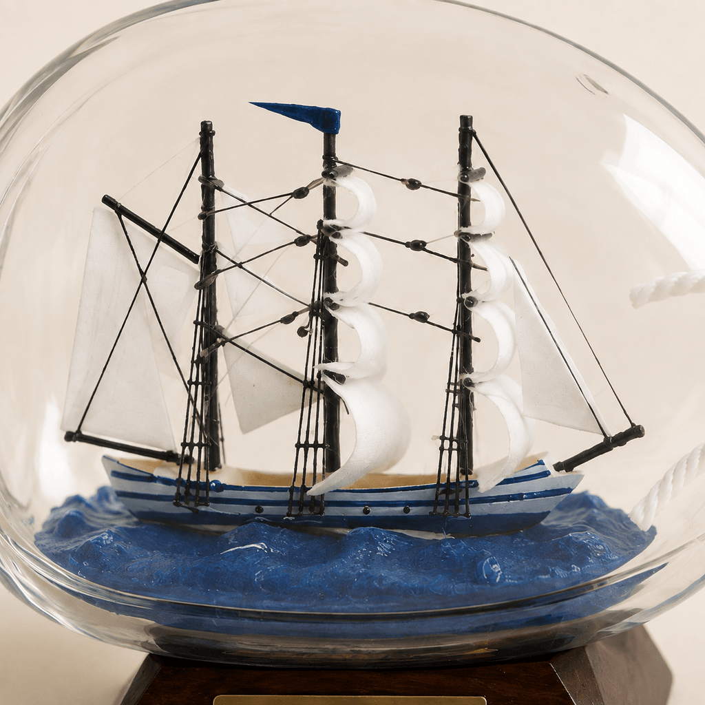Liberty Ship in a Bottle – Classic Sailing Ship Nautical Decor - Ocean Relic Studio- Handcrafted Wooden Ship Model