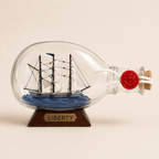 Liberty Ship in a Bottle – Classic Sailing Ship Nautical Decor - Ocean Relic Studio- Handcrafted Wooden Ship Model