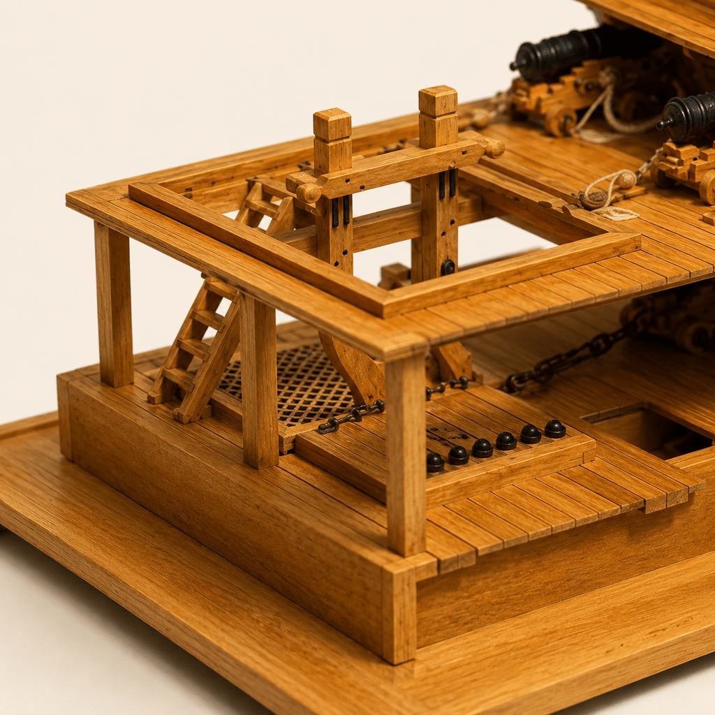 Lily Tall Ship Double-Deck Scene Wooden Model Kit – 1:48 Scale Gun Deck Diorama - Ocean Relic Studio- Handcrafted Wooden Ship Model