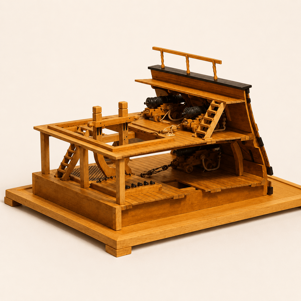 Lily Tall Ship Double-Deck Scene Wooden Model Kit – 1:48 Scale Gun Deck Diorama - Ocean Relic Studio- Handcrafted Wooden Ship Model