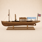 Louise Victorian Steam Launch Wooden Ship Model Kit – 1:26 Scale - Ocean Relic Studio- Handcrafted Wooden Ship Model