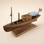 Louise Victorian Steam Launch Wooden Ship Model Kit – 1:26 Scale - Ocean Relic Studio- Handcrafted Wooden Ship Model