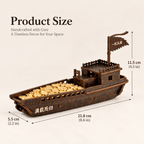 Manzai Er Gui Chinese Lucky Boat Wooden Ship Model – Classic 22 cm - Ocean Relic Studio