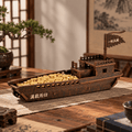 Manzai Er Gui Chinese Lucky Boat Wooden Ship Model – Classic 22 cm - Ocean Relic Studio