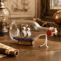 Mayflower Ship in a Bottle – Pilgrim Voyage Nautical Decor - Ocean Relic Studio- Handcrafted Wooden Ship Model