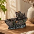 Mini Shipwreck Resin Ship Model – Weathered Ocean Floor Decor - Ocean Relic Studio- Handcrafted Wooden Ship Model