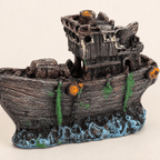 Mini Shipwreck Resin Ship Model – Weathered Ocean Floor Decor - Ocean Relic Studio- Handcrafted Wooden Ship Model