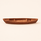 Miniature Canoe Resin Model – Open Hull Wooden Boat 8.9 cm - Ocean Relic Studio- Handcrafted Wooden Ship Model
