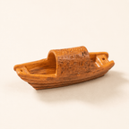 Miniature Chinese Cabin Boat Resin Model – River Sampan 4.1 cm - Ocean Relic Studio- Handcrafted Wooden Ship Model