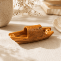 Miniature Chinese Cabin Boat Resin Model – River Sampan 4.1 cm - Ocean Relic Studio- Handcrafted Wooden Ship Model