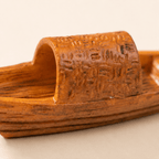 Miniature Chinese Cabin Boat Resin Model – River Sampan 4.1 cm - Ocean Relic Studio- Handcrafted Wooden Ship Model