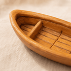 Miniature Rowboat Resin Model – Open Hull Wooden Boat 4.5 cm - Ocean Relic Studio- Handcrafted Wooden Ship Model
