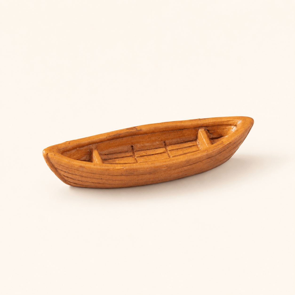 Miniature Rowboat Resin Model – Open Hull Wooden Boat 4.5 cm - Ocean Relic Studio- Handcrafted Wooden Ship Model