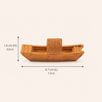 Miniature Wicker Boat Resin Model – Chinese River Vessel 4.7 cm - Ocean Relic Studio- Handcrafted Wooden Ship Model
