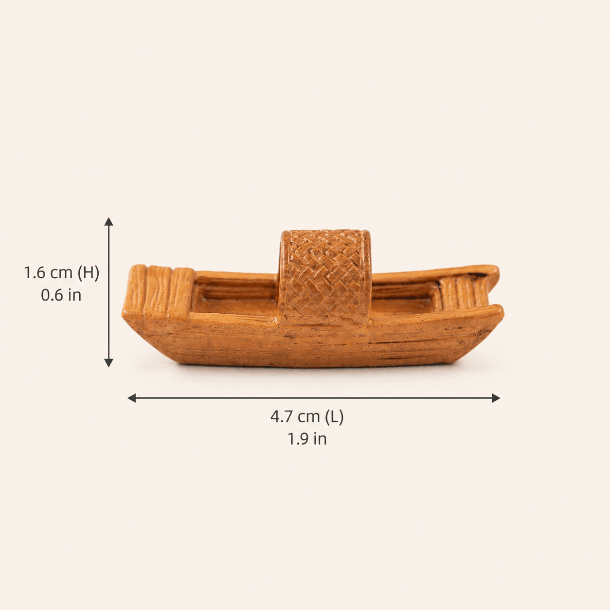 Miniature Wicker Boat Resin Model – Chinese River Vessel 4.7 cm - Ocean Relic Studio- Handcrafted Wooden Ship Model