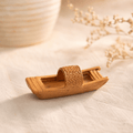 Miniature Wicker Boat Resin Model – Chinese River Vessel 4.7 cm - Ocean Relic Studio- Handcrafted Wooden Ship Model