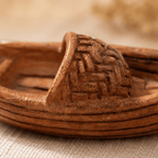 Miniature Wicker Fishing Boat Resin Model – Round Hull River Boat 3.8 cm - Ocean Relic Studio- Handcrafted Wooden Ship Model