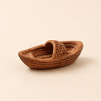 Miniature Wicker Fishing Boat Resin Model – Round Hull River Boat 3.8 cm - Ocean Relic Studio- Handcrafted Wooden Ship Model
