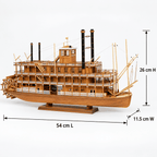 Mississippi 1870 Paddle Steamer Wooden Model Kit – Premium 54 cm - Ocean Relic Studio