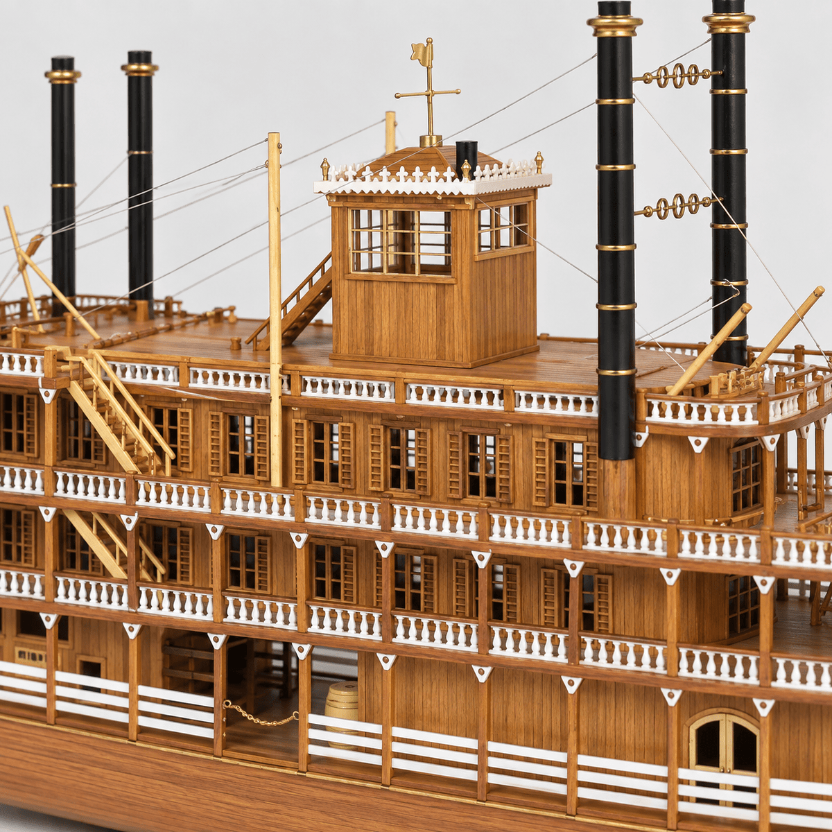Mississippi 1870 Paddle Steamer Wooden Model Kit – Premium 54 cm - Ocean Relic Studio